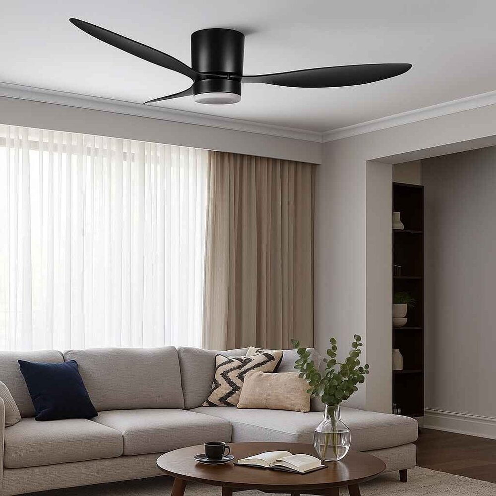 Freelight Plafondventilator Brezza Ø 132 cm met verlichting zwart Freelight Plafondventilator Brezza Ø 132 cm met verlichting zwart