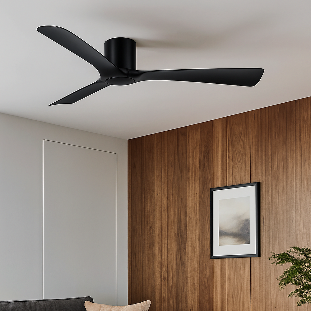 Freelight Plafondventilator Storm WIFI  Ø 132 cm geluidsloos zwart Freelight Plafondventilator Storm WIFI  Ø 132 cm geluidsloos zwart