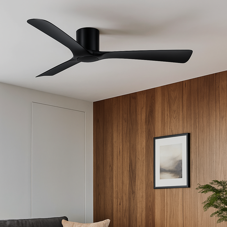 Freelight Plafondventilator Storm WIFI  Ø 132 cm geluidsloos zwart Freelight Plafondventilator Storm WIFI  Ø 132 cm geluidsloos zwart