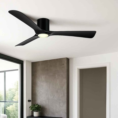 Freelight Plafondventilator Storm WIFI Ø 132 cm met LED geluidsloos zwart Freelight Plafondventilator Storm WIFI Ø 132 cm met LED geluidsloos zwart