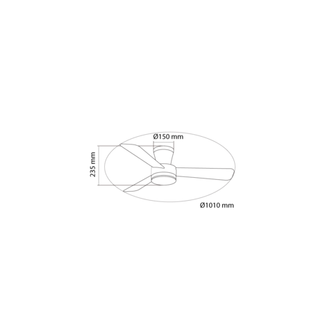CristalRecord Plafondventilator Benda 3 blad Ø 101 cm wit