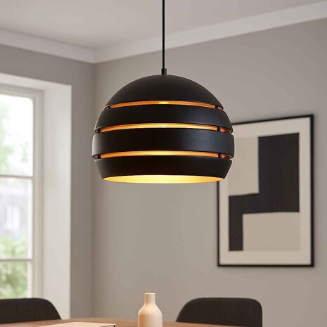 Freelight Hanglamp Djarin Ø 48 cm zwart goud Freelight Hanglamp Djarin Ø 48 cm zwart goud