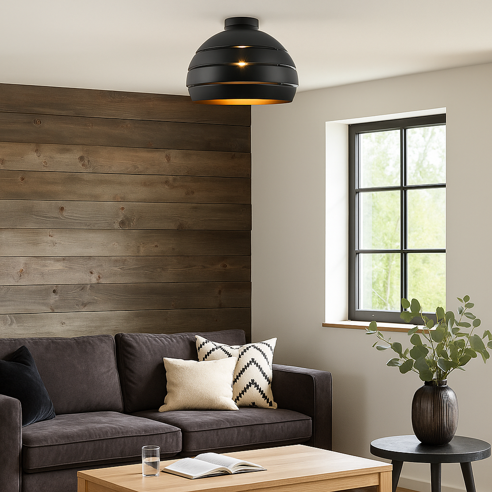 Freelight Plafondlamp Djarin Ø 40 cm zwart goud Freelight Plafondlamp Djarin Ø 40 cm zwart goud