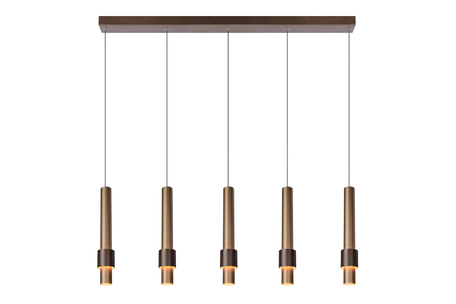 Lucide MARGARY - 2e kans Hanglamp - LED Dimb. - 5x4,2W 2700K - Koffie
