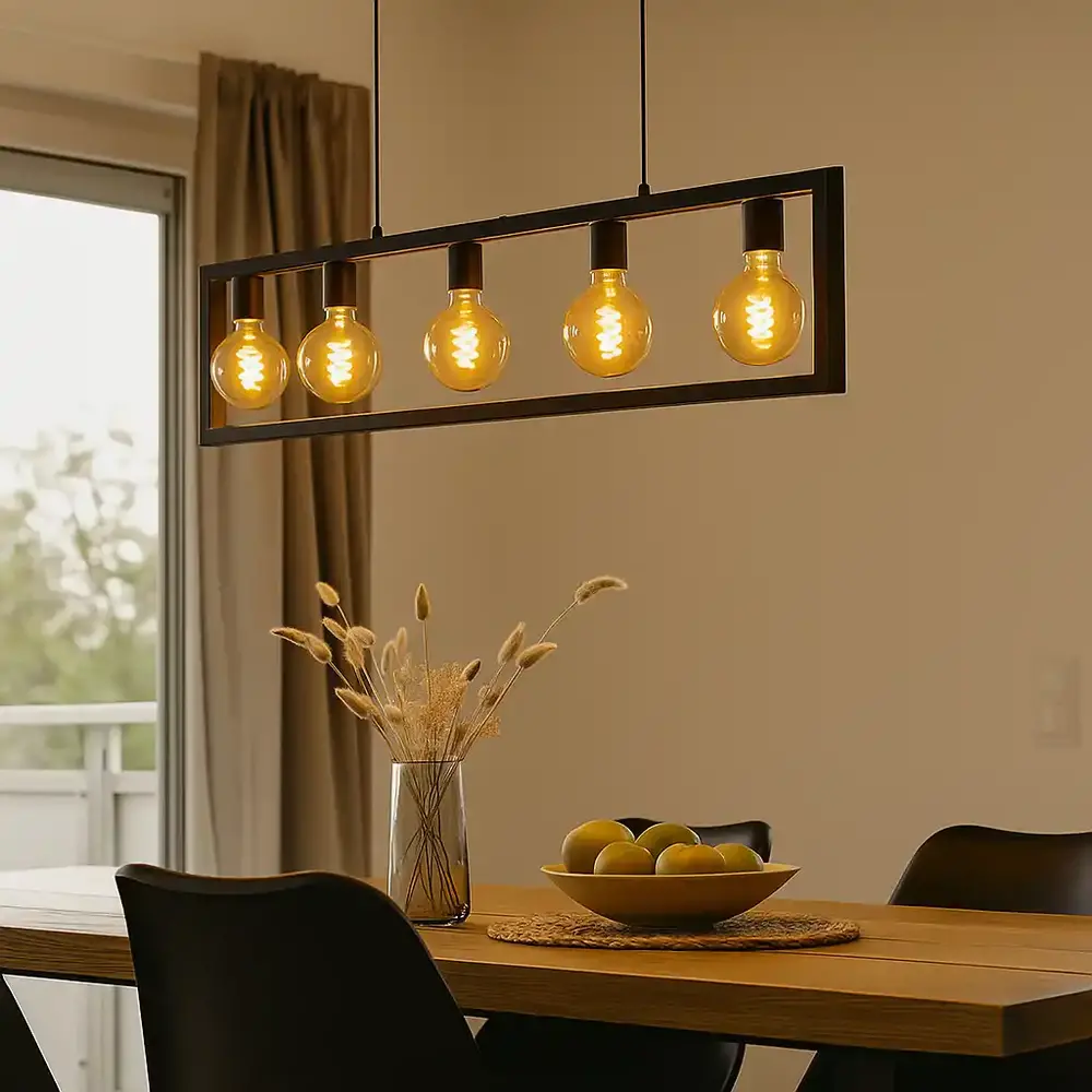 Freelight Hanglamp Distesa 5 lichts L 120 cm zwart Freelight Hanglamp Distesa 5 lichts L 120 cm zwart