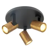 Highlight Spot HALO 3 lichts rond brons zwart Highlight Spot HALO 3 lichts rond brons zwart