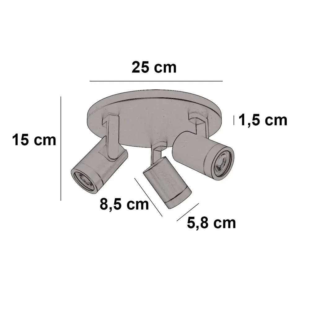 Highlight Spot HALO 3 lichts rond wit