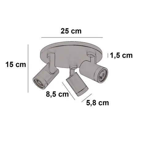 Highlight Spot HALO 3 lichts rond brons zwart Highlight Spot HALO 3 lichts rond brons zwart
