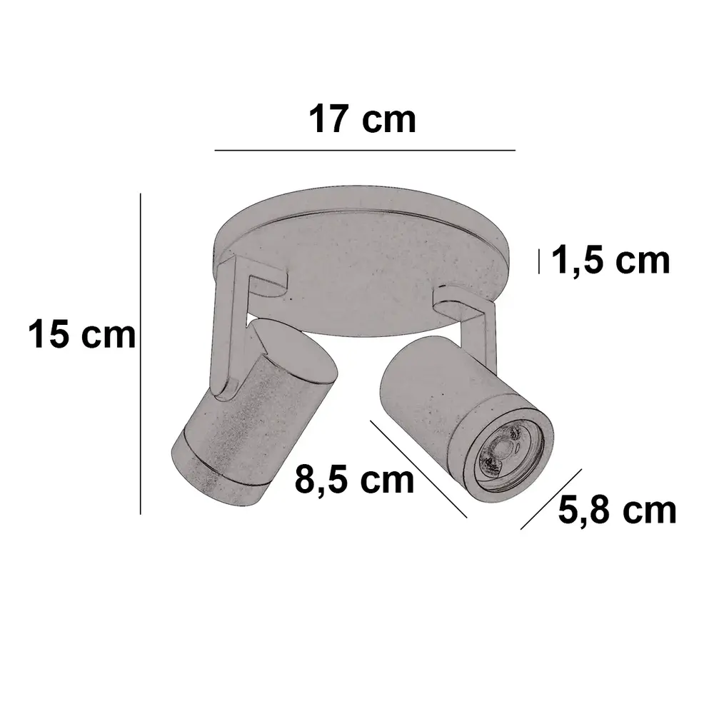 Highlight Spot HALO 2 lichts rond brons zwart Highlight Spot HALO 2 lichts rond brons zwart
