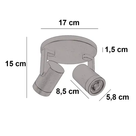 Highlight Spot HALO 2 lichts rond brons zwart Highlight Spot HALO 2 lichts rond brons zwart