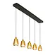 Highlight Hanglamp Tromba 5 lichts L 108 cm amber zwart Highlight Hanglamp Tromba 5 lichts L 108 cm amber zwart