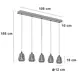 Highlight Hanglamp Tromba 5 lichts L 108 cm amber zwart Highlight Hanglamp Tromba 5 lichts L 108 cm amber zwart