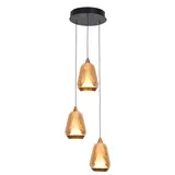 Highlight Hanglamp Tromba 3 lichts Ø 22 cm amber zwart