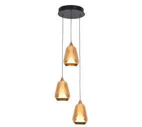Highlight Hanglamp Tromba 3 lichts Ø 22 cm amber zwart Highlight Hanglamp Tromba 3 lichts Ø 22 cm amber zwart