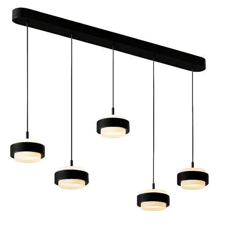 Freelight Hanglamp Puleggia 5 lichts L 120 cm comfortlift zwart Freelight Hanglamp Puleggia 5 lichts L 120 cm comfortlift zwart