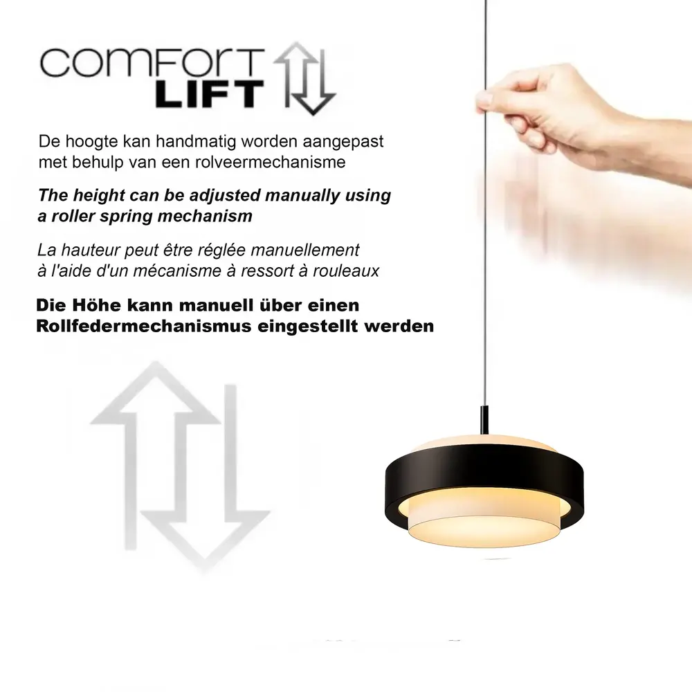 Freelight Hanglamp Puleggia 5 lichts L 120 cm comfortlift zwart Freelight Hanglamp Puleggia 5 lichts L 120 cm comfortlift zwart
