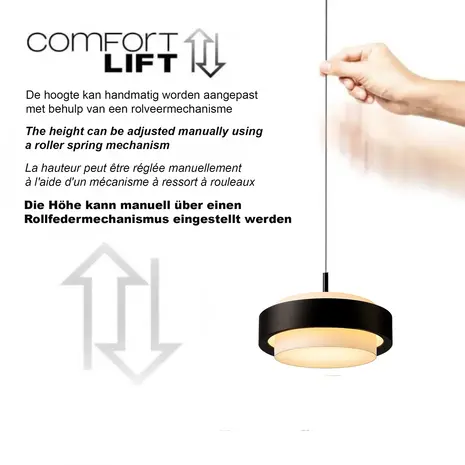 Freelight Hanglamp Puleggia 5 lichts L 120 cm comfortlift zwart Freelight Hanglamp Puleggia 5 lichts L 120 cm comfortlift zwart