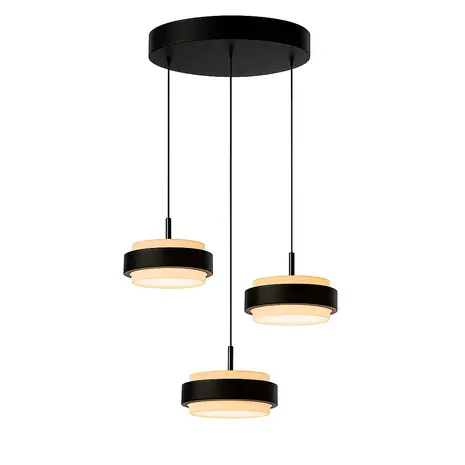 Freelight Hanglamp Puleggia 3 lichts Ø 33 cm comfortlift zwart Freelight Hanglamp Puleggia 3 lichts Ø 33 cm comfortlift zwart