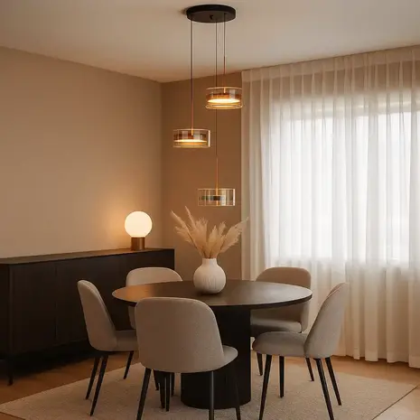 Highlight Hanglamp Enzo 3 lichts Ø 40 cm zwart Highlight Hanglamp Enzo 3 lichts Ø 40 cm zwart