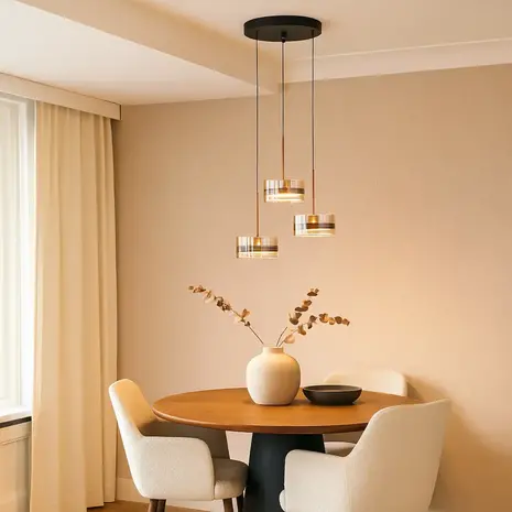 Highlight Hanglamp Enzo 3 lichts Ø 40 cm zwart Highlight Hanglamp Enzo 3 lichts Ø 40 cm zwart