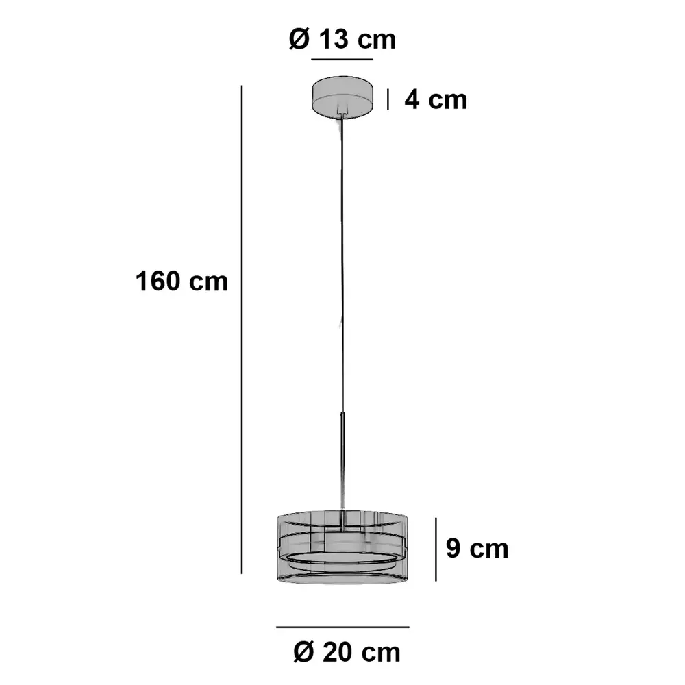 Highlight Hanglamp Enzo 1 lichts Ø 20 cm zwart Highlight Hanglamp Enzo 1 lichts Ø 20 cm zwart