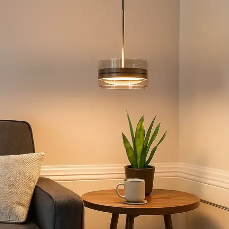 Highlight Hanglamp Enzo 1 lichts Ø 20 cm zwart Highlight Hanglamp Enzo 1 lichts Ø 20 cm zwart
