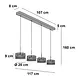 Highlight Hanglamp Enzo 4 lichts L 117 cm zwart Highlight Hanglamp Enzo 4 lichts L 117 cm zwart