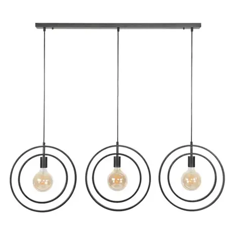 Ylumen Hanglamp Turn around 3 lichts L 130 cm mat zwart Ylumen Hanglamp Turn around 3 lichts L 130 cm mat zwart
