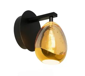 Highlight Wandlamp Golden Egg 1 lichts klein amber-zwart
