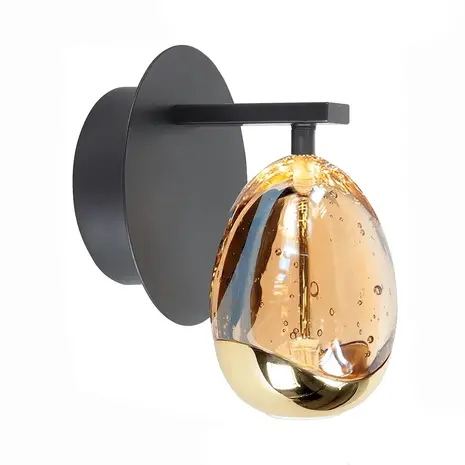 Highlight Wandlamp Golden Egg 1 lichts klein amber-zwart Highlight Wandlamp Golden Egg 1 lichts klein amber-zwart