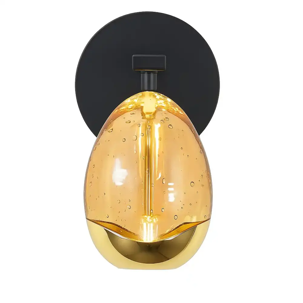 Highlight Wandlamp Golden Egg 1 lichts klein amber-zwart Highlight Wandlamp Golden Egg 1 lichts klein amber-zwart