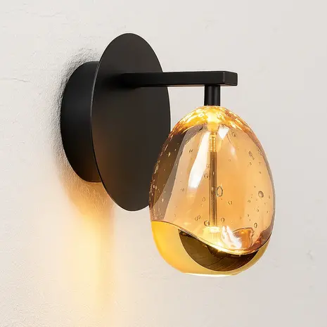 Highlight Wandlamp Golden Egg 1 lichts klein amber-zwart Highlight Wandlamp Golden Egg 1 lichts klein amber-zwart