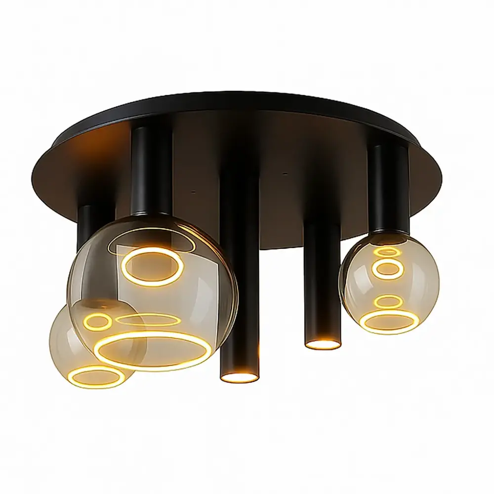 Ztahl Plafondlamp Riva 5 lichts Ø 50 cm zwart