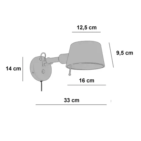 Freelight Wandlamp Sovrano kort L 33 cm beige