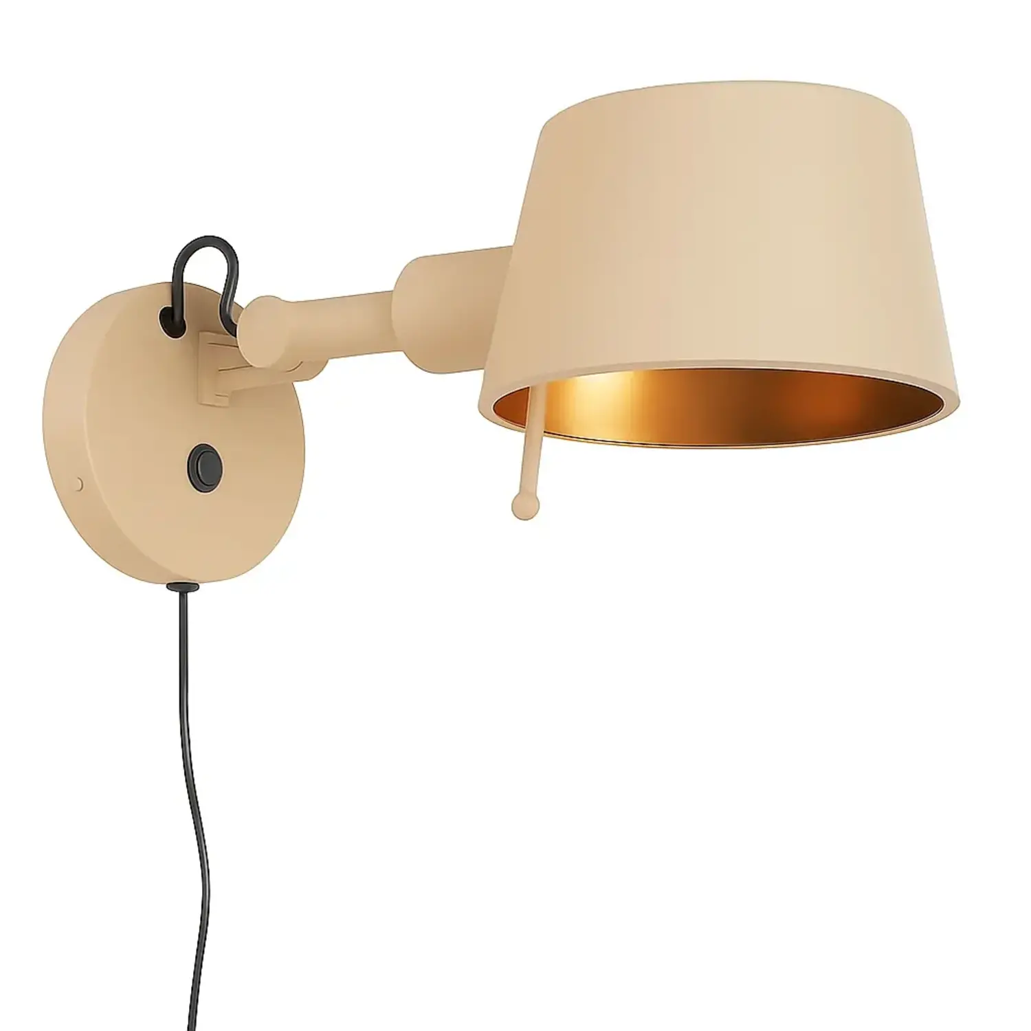 Sollux Lighting Plafondlamp - Wandlamp - Aluminium - 1 Kap met Schakelaar - 8 x 16 x 16 cm - Karbon Rood Geel