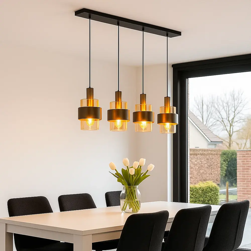 Highlight Hanglamp Marrone 4 lichts L 110 cm brons Highlight Hanglamp Marrone 4 lichts L 110 cm brons