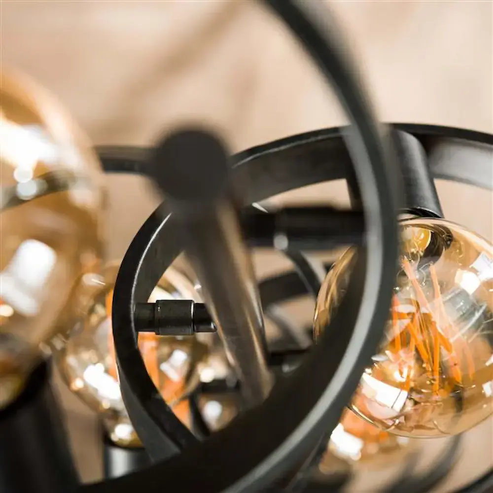 Ylumen Vloerlamp Hover 8 lichts H 160 cm mat zwart Ylumen Vloerlamp Hover 8 lichts H 160 cm mat zwart