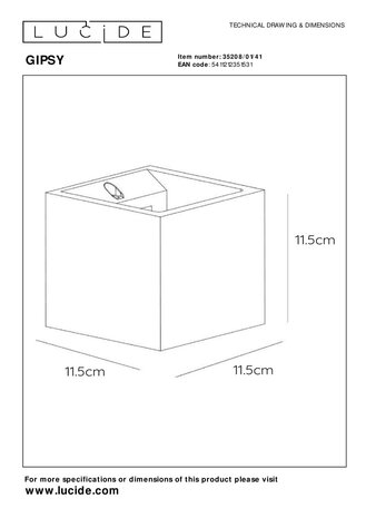 Lucide GIPSY - Wandlamp - 1xG9 - Taupe