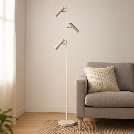 Freelight Vloerlamp Undici 3 lichts H 165 cm beige