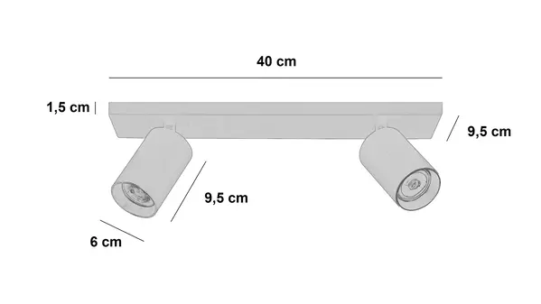 Highlight Spot Mila 2 lichts L 40 cm beige Highlight Spot Mila 2 lichts L 40 cm beige