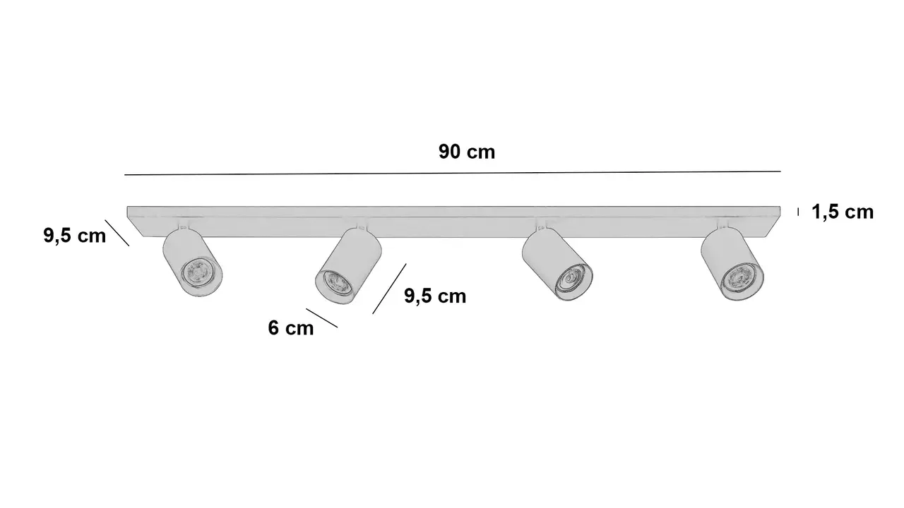 Highlight Spot Mila 4 lichts L 90 cm beige