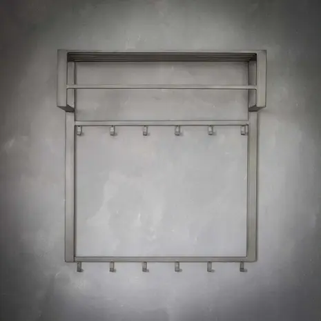 Ylumen Kapstok Industrial hoog  B 80 cm H 89 cm grijs