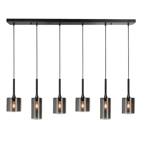 Highlight Hanglamp Diverso 6 lichts L 110 cm zwart