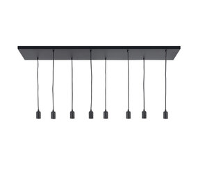 Highlight Plafondplaat 8 lichts -2e kans- L 130 x  B 35 cm met snoer en fittingen Highlight Plafondplaat 8 lichts -2e kans- L 130 x  B 35 cm met snoer en fittingen