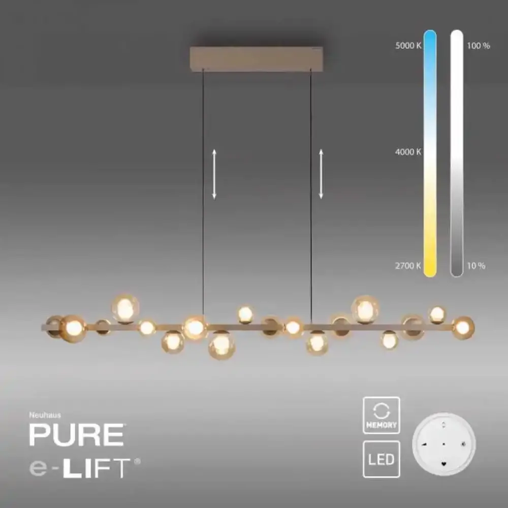 Neuhaus PURE Hanglamp E-Popup XL e-Lift L 180 cm champagne Neuhaus PURE Hanglamp E-Popup XL e-Lift L 180 cm champagne