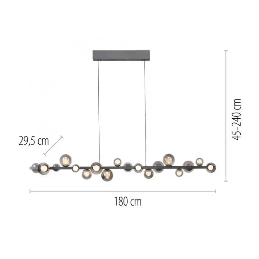 Neuhaus PURE Hanglamp E-Popup XL e-Lift L 180 cm donker grijs Neuhaus PURE Hanglamp E-Popup XL e-Lift L 180 cm donker grijs