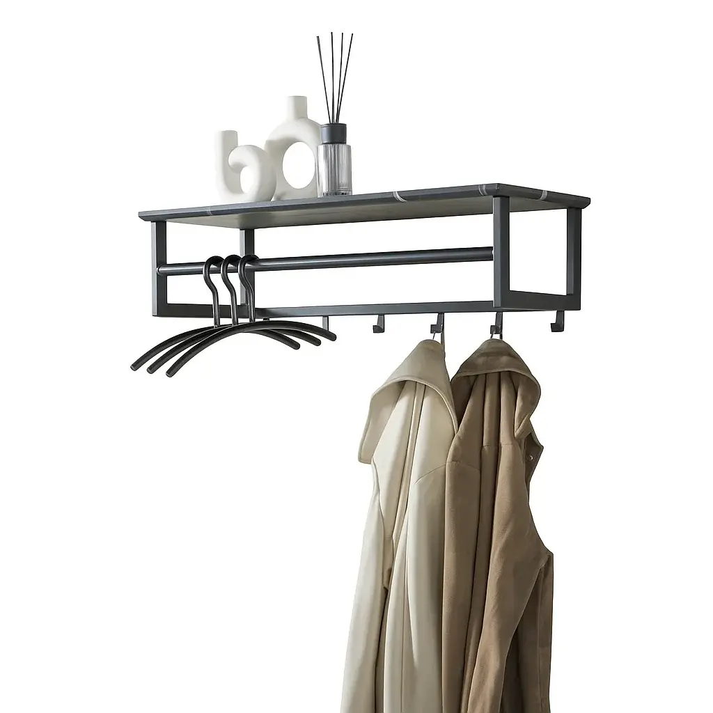 Ylumen Kapstok Tenaro B 80 cm H 24 cm marmer zwart