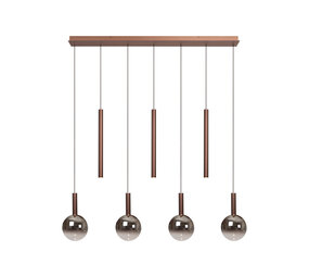 Lucide JASMINE - Hanglamp - LED Dimb. - CCT - 7x4W 2200K/3300K - Koper | Premium