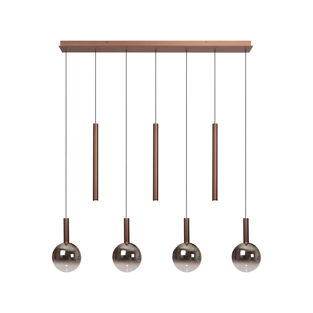Lucide JASMINE - Hanglamp - LED Dimb. - CCT - 7x4W 2200K/3300K - Geschikt voor vide en hoge plafonds - Koper - Premium