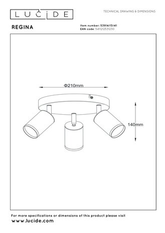Lucide REGINA - Plafondspot - Ø 21 cm - 3xGU10 - Taupe | Essential Lucide REGINA - Plafondspot - Ø 21 cm - 3xGU10 - Taupe | Essential